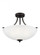 Geary transitional 3-light LED indoor dimmable ceiling flush mount fixture in bronze finish with sat (38|7716503EN3-710)