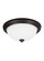 Geary transitional 1-light LED indoor dimmable ceiling flush mount fixture in bronze finish with sat (38|77263EN3-710)