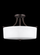Canfield modern 3-light indoor dimmable ceiling semi-flush mount in bronze finish with etched white (38|7728803-710)