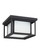 Hunnington contemporary 2-light LED outdoor exterior ceiling flush mount in black finish with etched (38|79039EN3-12)