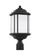 Kent traditional 1-light LED outdoor exterior post lantern in black finish with satin etched glass p (38|82529EN3-12)