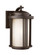Crowell contemporary 1-light LED outdoor exterior small wall lantern sconce in antique bronze finish (38|8547901DEN3-71)