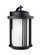 Crowell contemporary 1-light LED outdoor exterior large wall lantern sconce in black finish with sat (38|8847901DEN3-12)