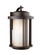 Crowell contemporary 1-light LED outdoor exterior large wall lantern sconce in antique bronze finish (38|8847901DEN3-71)