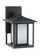 Hunnington contemporary 1-light LED outdoor exterior small wall lantern in black finish with etched (38|89029EN3-12)