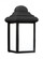 Mullberry Hill traditional 1-light LED outdoor exterior wall lantern sconce in black finish with smo (38|8988EN3-12)