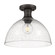 Yep by Golden Lighting Hines 1-light 14 in Semi-Flush Mount in Rubbed Bronze and Seeded Glass (36|3118-SF14 RBZ-SD)