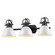 Yep by Golden Lighting Duncan 3-light Vanity in Matte Black and White shade (36|3602-BA3 BLK-WH)
