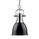 Yep by Golden Lighting Duncan 1-light 9in Chain Hung Pendant in Chrome and Black shade (36|3602-S CH-BK)