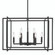 9 Light Chandelier (36|6070-9 BLK-BLK)