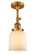 Bell - 1 Light - 5 inch - Brushed Brass - Adjustable Semi-Flush Mount (3442|201F-BB-G51)