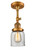 Bell - 1 Light - 5 inch - Brushed Brass - Adjustable Semi-Flush Mount (3442|201F-BB-G52)