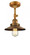 Railroad - 1 Light - 8 inch - Brushed Brass - Adjustable Semi-Flush Mount (3442|201F-BB-M4)