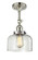 Bell - 1 Light - 8 inch - Polished Nickel - Adjustable Semi-Flush Mount (3442|201F-PN-G72)