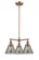 Cone - 3 Light - 22 inch - Antique Copper - Stem Hung - Chandelier (3442|207-AC-G43)