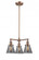 Cone - 3 Light - 19 inch - Antique Copper - Stem Hung - Chandelier (3442|207-AC-G63)
