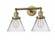 Cone - 2 Light - 18 inch - Brushed Brass - Adjustable Bath Vanity Light (3442|208-BB-G42)