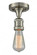 Bare Bulb - 1 Light - 5 inch - Brushed Satin Nickel - Semi-Flush Mount (3442|517-1C-SN)