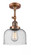 Bell - 1 Light - 8 inch - Antique Copper - Adjustable Semi-Flush Mount (3442|201F-AC-G74)