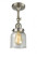 Bell - 1 Light - 5 inch - Brushed Satin Nickel - Adjustable Semi-Flush Mount (3442|201F-SN-G54)