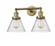 Cone - 2 Light - 18 inch - Brushed Brass - Adjustable Bath Vanity Light (3442|208-BB-G44)