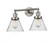 Cone - 2 Light - 18 inch - Brushed Satin Nickel - Adjustable Bath Vanity Light (3442|208-SN-G44)