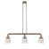 Bell - 3 Light - 38 inch - Antique Copper - Stem Hung - Adjustable Island Light (3442|213-AC-G54)