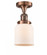 Bell - 1 Light - 5 inch - Antique Copper - Semi-Flush Mount (3442|517-1CH-AC-G51)