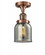 Bell - 1 Light - 5 inch - Antique Copper - Semi-Flush Mount (3442|517-1CH-AC-G53)