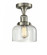 Bell - 1 Light - 8 inch - Brushed Satin Nickel - Semi-Flush Mount (3442|517-1CH-SN-G72)