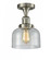 Bell - 1 Light - 8 inch - Brushed Satin Nickel - Semi-Flush Mount (3442|517-1CH-SN-G74)