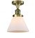Cone - 1 Light - 8 inch - Antique Brass - Semi-Flush Mount (3442|517-1CH-AB-G41)