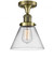 Cone - 1 Light - 8 inch - Antique Brass - Semi-Flush Mount (3442|517-1CH-AB-G42)