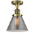 Cone - 1 Light - 8 inch - Antique Brass - Semi-Flush Mount (3442|517-1CH-AB-G43)