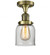 Bell - 1 Light - 5 inch - Antique Brass - Semi-Flush Mount (3442|517-1CH-AB-G52)