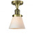 Cone - 1 Light - 7 inch - Antique Brass - Semi-Flush Mount (3442|517-1CH-AB-G61)