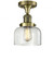 Bell - 1 Light - 8 inch - Antique Brass - Semi-Flush Mount (3442|517-1CH-AB-G72)