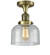 Bell - 1 Light - 8 inch - Antique Brass - Semi-Flush Mount (3442|517-1CH-AB-G74)