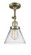 Cone - 1 Light - 8 inch - Antique Brass - Adjustable Semi-Flush Mount (3442|201F-AB-G42-LED)