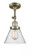 Cone - 1 Light - 8 inch - Antique Brass - Adjustable Semi-Flush Mount (3442|201F-AB-G44)