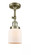 Bell - 1 Light - 5 inch - Antique Brass - Adjustable Semi-Flush Mount (3442|201F-AB-G51)