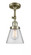 Cone - 1 Light - 6 inch - Antique Brass - Adjustable Semi-Flush Mount (3442|201F-AB-G62-LED)