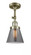Cone - 1 Light - 6 inch - Antique Brass - Adjustable Semi-Flush Mount (3442|201F-AB-G63-LED)