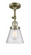 Cone - 1 Light - 6 inch - Antique Brass - Adjustable Semi-Flush Mount (3442|201F-AB-G64-LED)