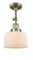 Bell - 1 Light - 8 inch - Antique Brass - Adjustable Semi-Flush Mount (3442|201F-AB-G71)