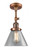 Cone - 1 Light - 8 inch - Antique Copper - Adjustable Semi-Flush Mount (3442|201F-AC-G42-LED)