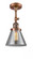 Cone - 1 Light - 8 inch - Antique Copper - Adjustable Semi-Flush Mount (3442|201F-AC-G43-LED)