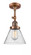 Cone - 1 Light - 8 inch - Antique Copper - Adjustable Semi-Flush Mount (3442|201F-AC-G44-LED)