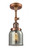 Bell - 1 Light - 5 inch - Antique Copper - Adjustable Semi-Flush Mount (3442|201F-AC-G53-LED)