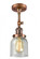 Bell - 1 Light - 5 inch - Antique Copper - Adjustable Semi-Flush Mount (3442|201F-AC-G54-LED)